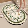 Thickened diatom mud floor mat festive flower toilet bathroom door absorbent mat entry door foot pad red carpet