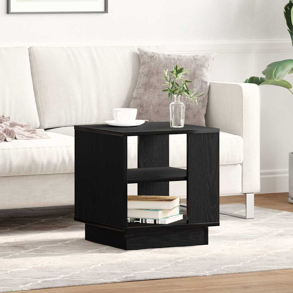 Coffee Table Black Oak Look 40 x 40 x 43 cm Engineered Wood