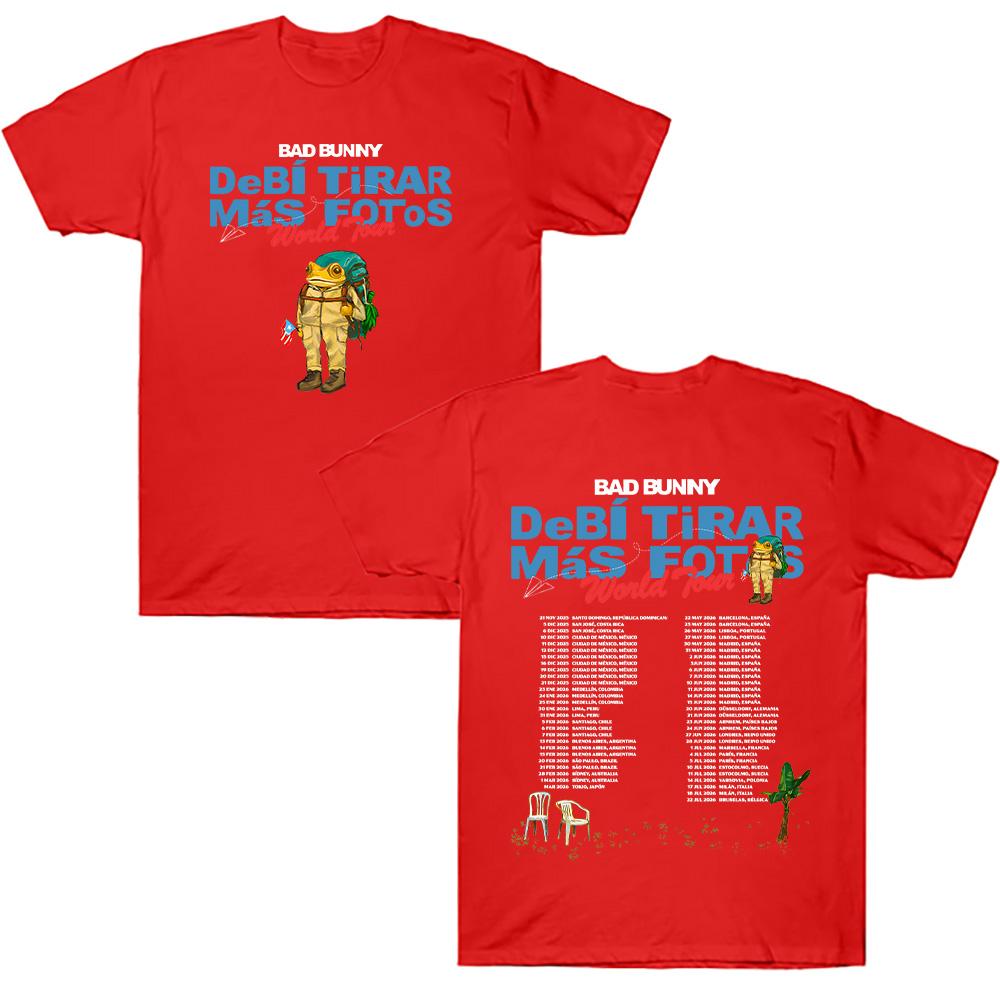 Bad Bunny Debí Tirar Más Fotos World Tour 2026 T Shirts Rapper Bad Bunny Cotton Tees Unisex Hip Hop Oversized Tshirt Streetwear