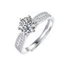 Diamond Ring Jewelry Anti-2 Carat Zircon Starlight Queen Micro Inlaid Six-Claw Open Ring Women'S Jewelry