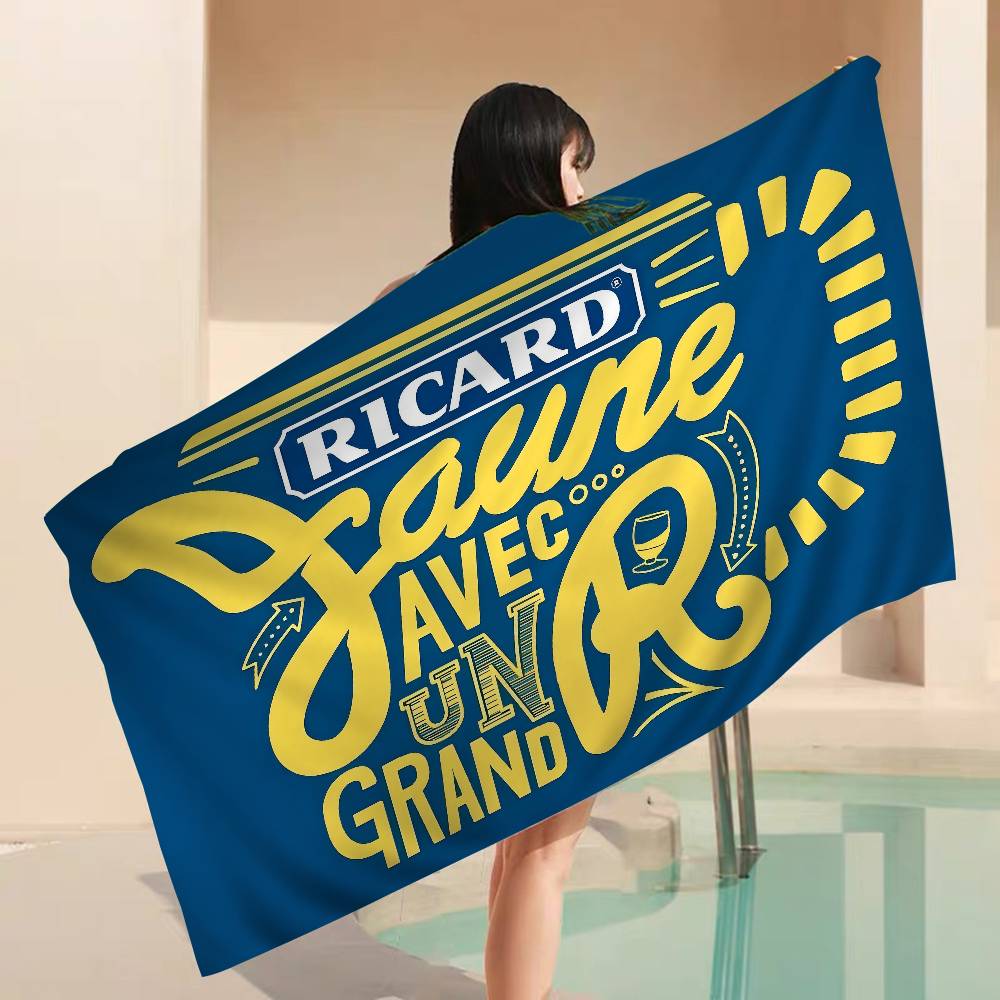 R-Ricard-S LOGO Microfiber Beach Towel Absorbent Quick Dry Soft Yoga Swimming Resort Mountain Climbing Towel