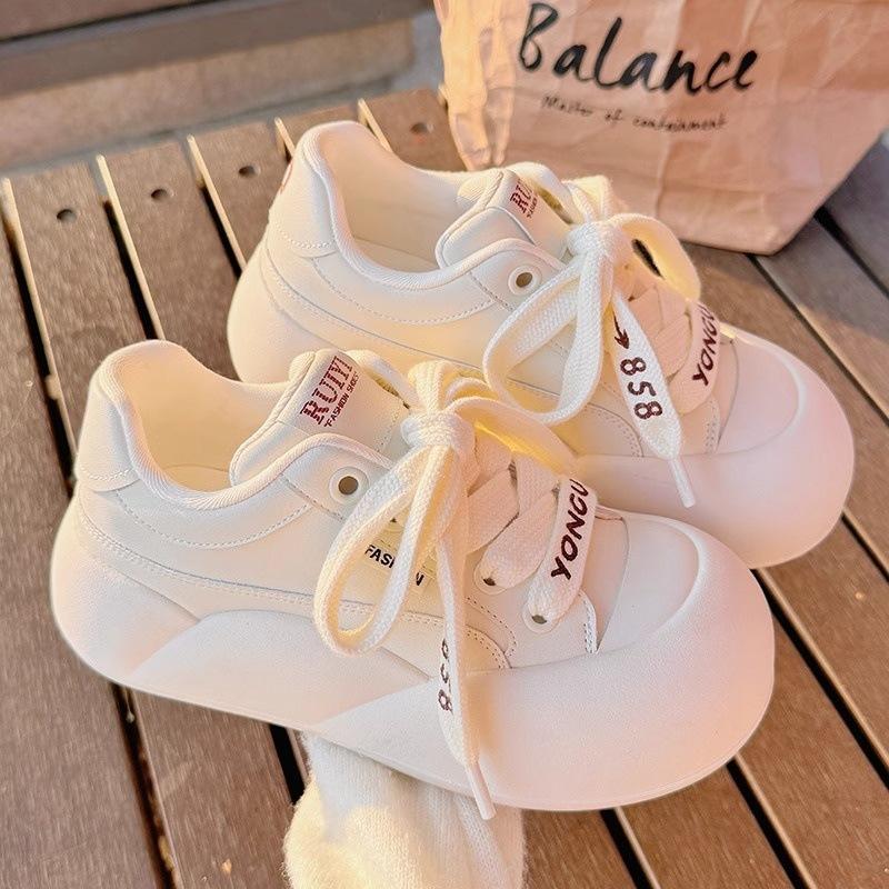 Молочно-белые на толстой подошве, уродливые, но милые, 22 весна, новые, шикарные, нишевые, кеды, спортивные, кроссовки-батон 35