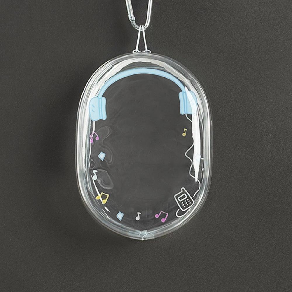 Cotton Oval Plush Dolls Storage Bag PVC Transparent Organizer Box Outdoor Display Bag With Keychain Schoolbag Pendant