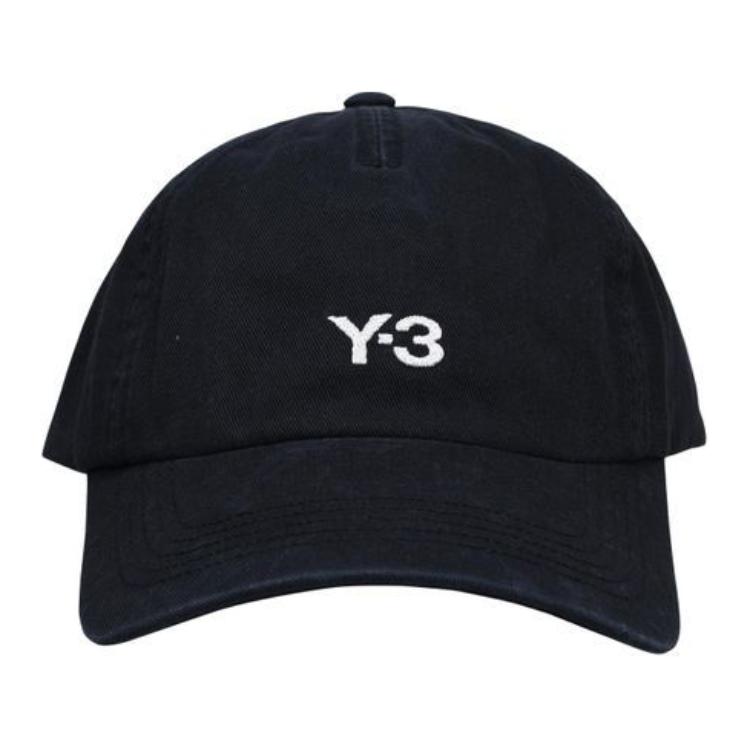 Y-3 Logo Detail Cotton Baseball Cap Men caps Black IN2391BLACK S