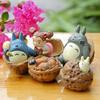 Totoro Cartoon Cute Cat Coal Ball Walnut Mini Model Ornament For Prop Landscape