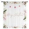 Christmas Leaf Berry Ball Flower Tulle Curtains Kitchen Door Curtain Chiffon Sheer Voile Christmas Curtains For Living Room