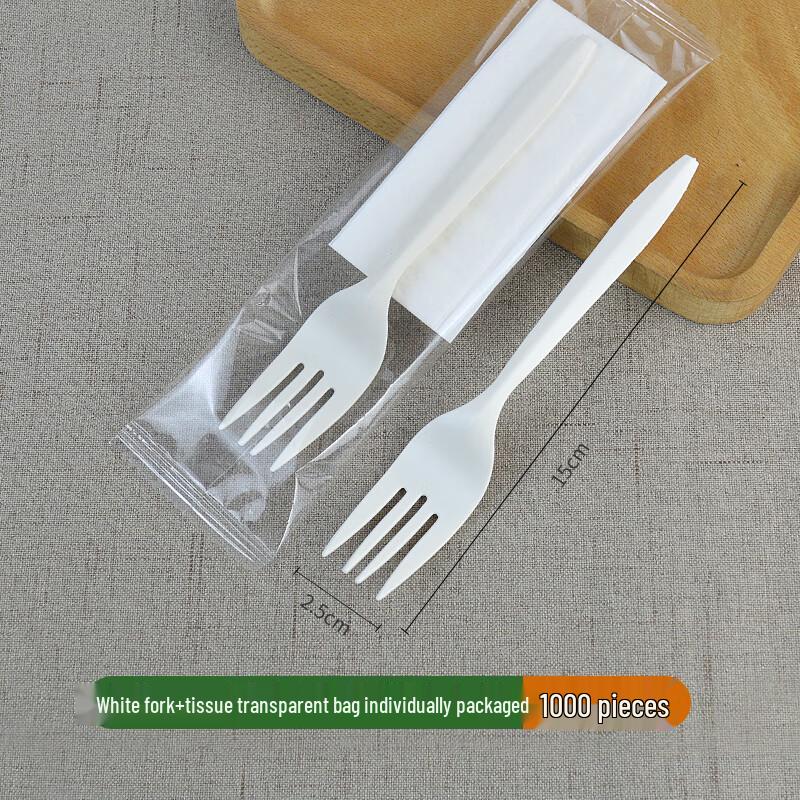 Disposable Plastic Fork & Napkin Set