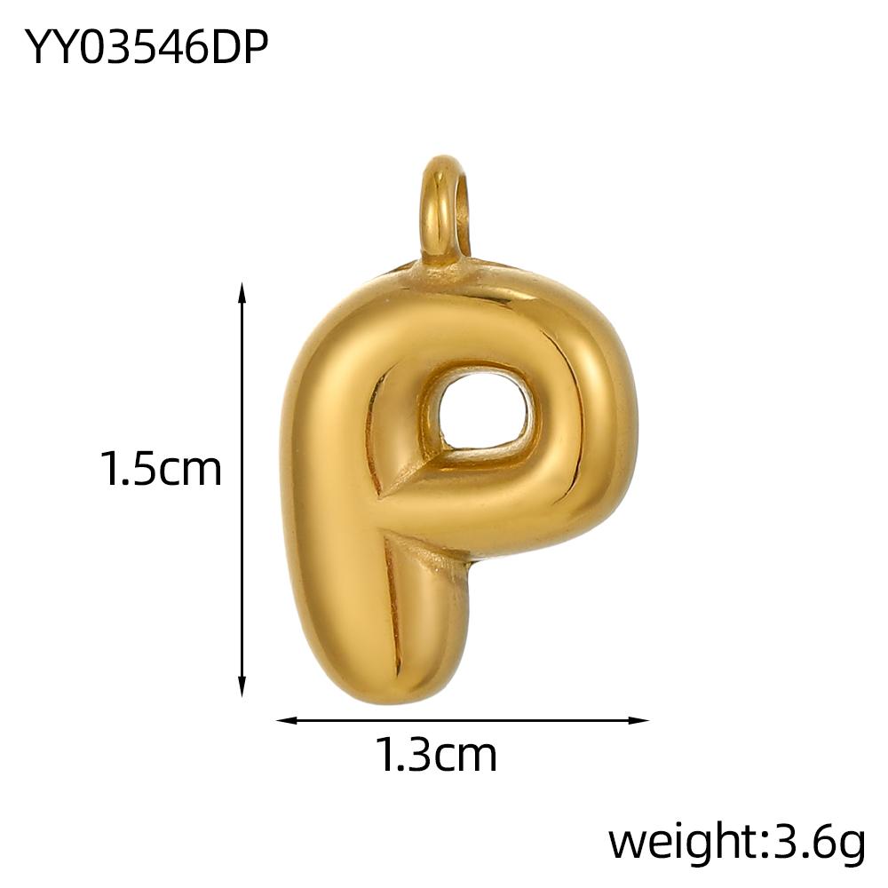 CARLIDANA Stainless Steel Gold Plated Alphabet 26 Letters Name Jewelry Mini Minimalist Bubble Initial Pendants for Necklace DIY