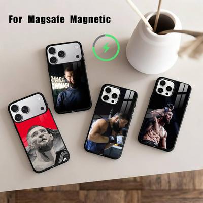Funda de Teléfono K-Khamzat C-Chimaev-v Para iPhone17,16,15,14,13,12,11 Plus,Para Cubierta de Carga Inalámbrica Magnética