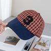 Korean Ig Style Plaid Embroidered Baseball Cap With Adjustable Fit For Casual Wear