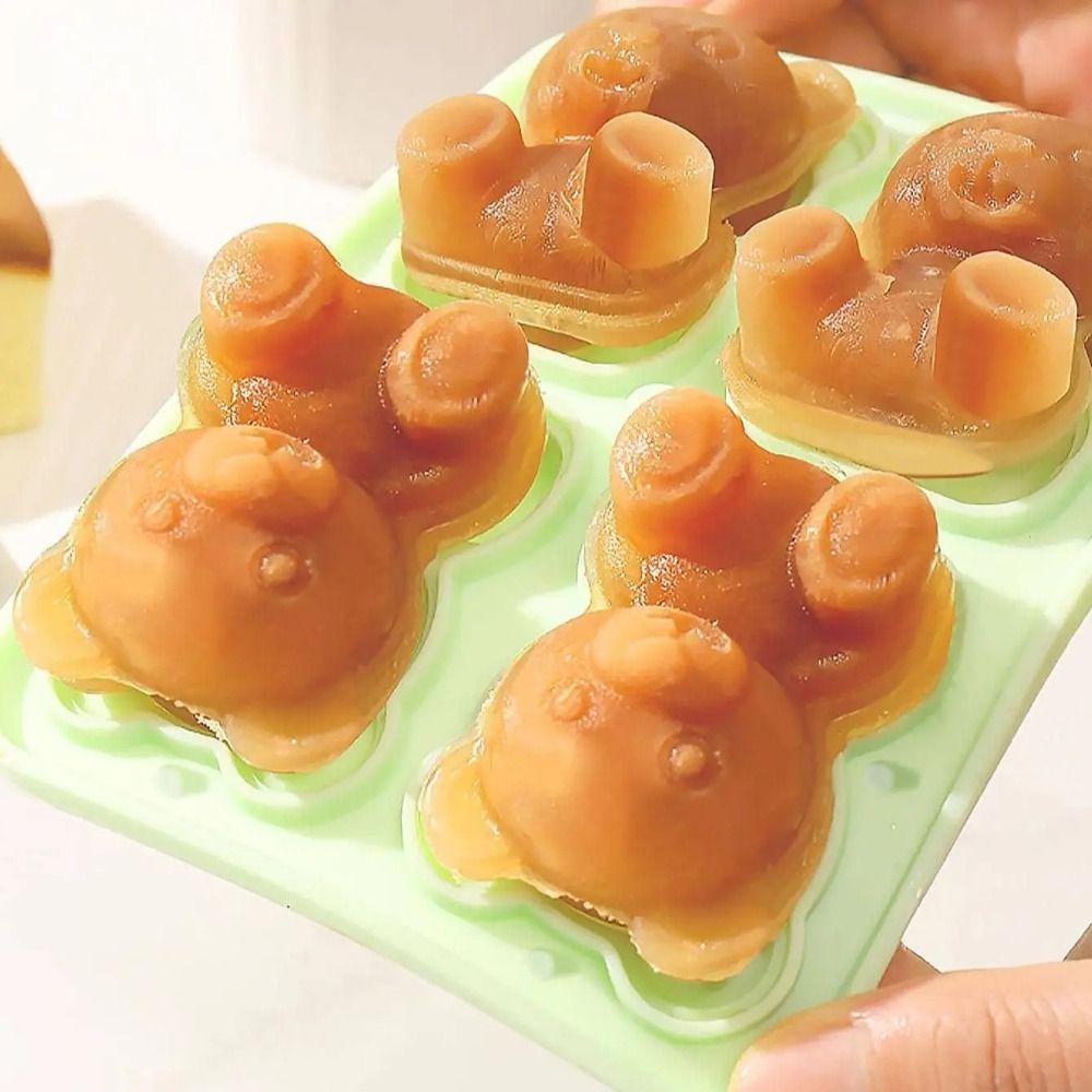 Four Grid Bear Ice Cube Mold Food Grade Ice Bear Model Making Artifact Ice Cream Mold  Frozen