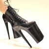 10" Heel And 6 3/4"(26CM) Platform Extreme High top Heels Pole Dancing Lace up Ankle In Stock Foot Protection