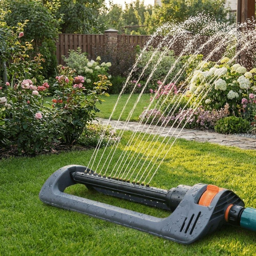4 Modes Oscillating Sprinkler 19 Hole Nozzles Water Sprayer  Garden Watering