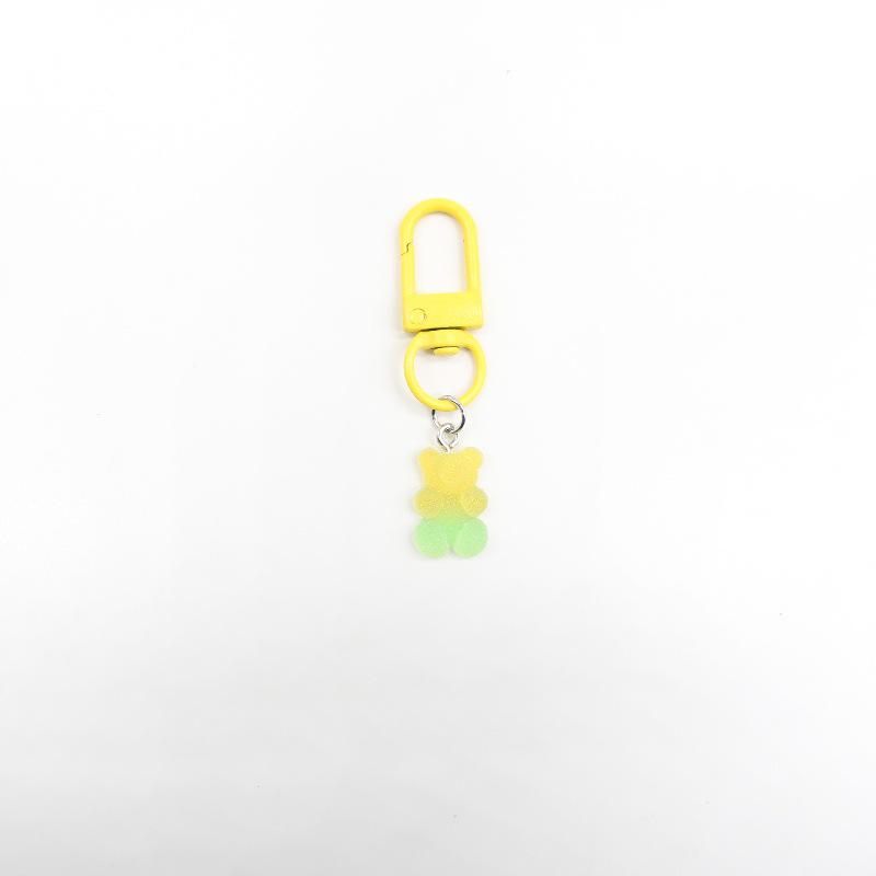 Gradient Color Resin Bear Keychain Pendant - Simple, Versatile, and Girly DIY Bag Ornament