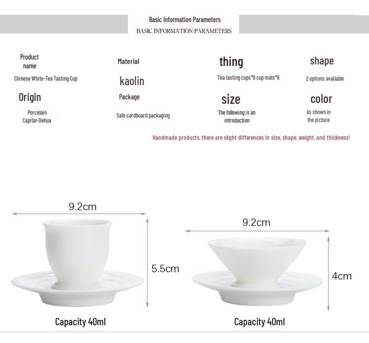 Bamboo Hat Jade Porcelain Tea Cup, Small Ceramic Kung Fu Tasting Cup, White Porcelain Gratitude Water Drop Cup