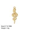 5pcs/lot Stainless Steel Snake Charms for Jewelry Making Gold DIY Pendant for Earring Necklace Bracelet