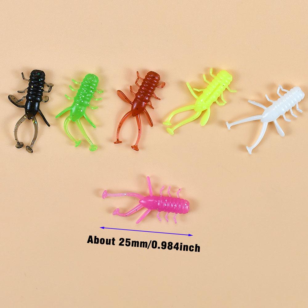36Pcs Rockfishing Soft Lures 30mm Micro Rubber Artificial TPE Worm Baits Floating Freshwater Swimbaits Silicone Tackle Pesca