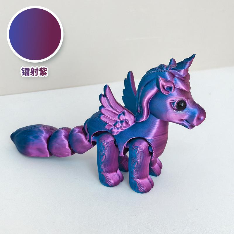 3D Printed Articulated Unicorn Toy Glow In The Dark Eco Friendly Movable Joint Model Creative Gifts Collectible Desk Ornaments