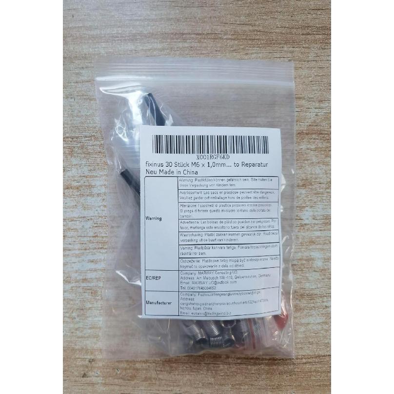 Fixinus 30 Piece M6 X 1.0Mm Thread Repair Ert Kit, Stainless Steel Thread Repair Kit Helicoil Coil Compatible Hand Tool Set For Auto Repair