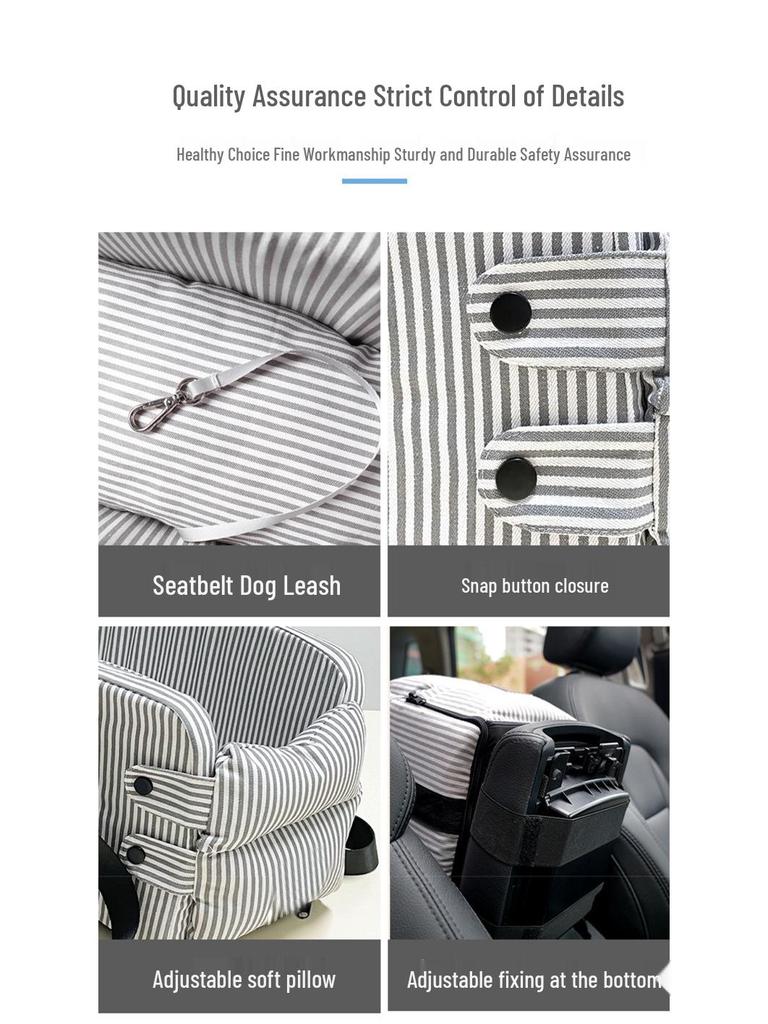 Portable Pet Safety Car Seat & Bed for Dogs and Cats