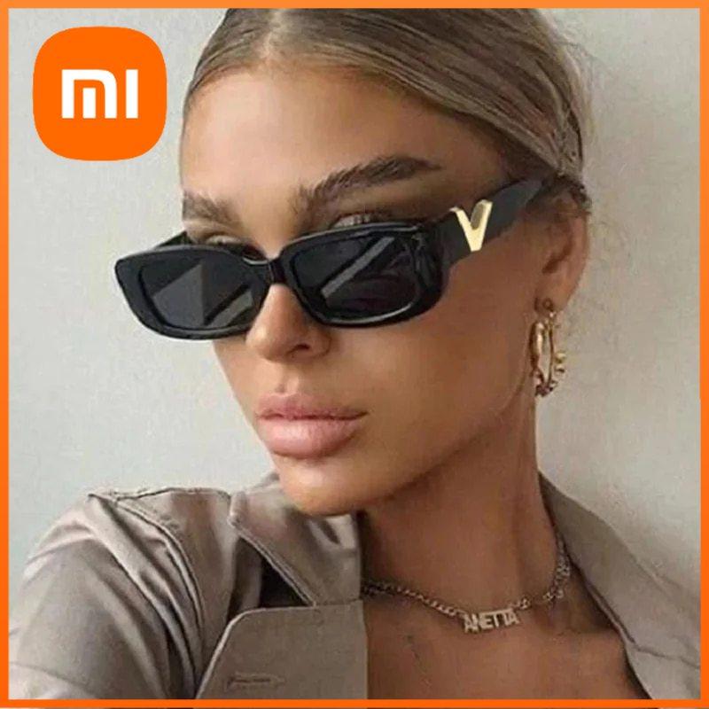 Xiaomi Retro Rectangular Sunglasses 2023 New WOMEN'S Brand Designer Retro Small Frame Sunglasses Oculos De Sol