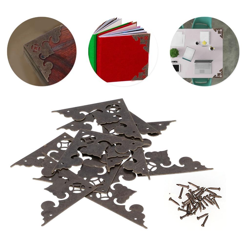 10pcs Antique Bronze Flat Angle Edge Guard Metal Wood Box Corner Furniture Hardware