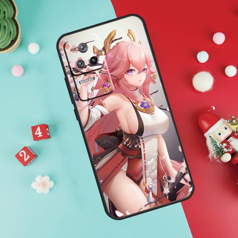 Genshin Impact Yae Miko Case For Xiaomi 13 12 Lite 11T 12T Pro 12X POCO X3 X5 F5 Pro F4 X4 GT M5s C40 F3 Back Cover