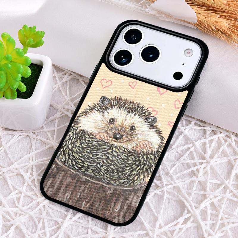 Kawaii Hedgehog Phone Case for iPhone 17 Air 16 15 11 12 14 13 Pro Max Shockproof Cover