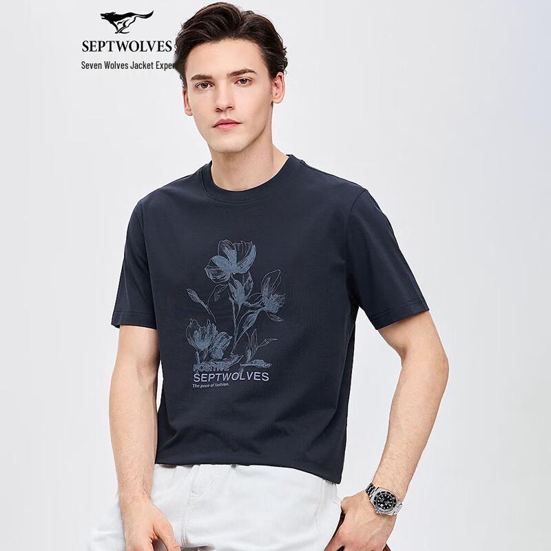 Septwolves Men s Cool Floral Round Neck T-Shirt XXXL