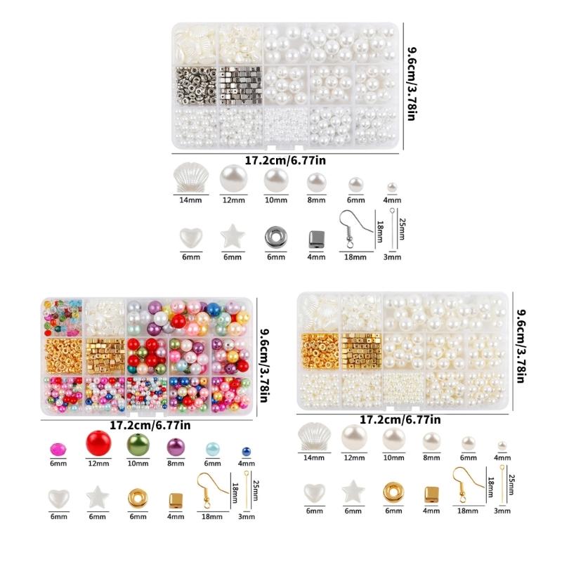 Jewelry Making Set for Bracelets Earrings Necklaces Jewelry Making 1020Pcs Artificial Pearls Beads with Jewelry Findings