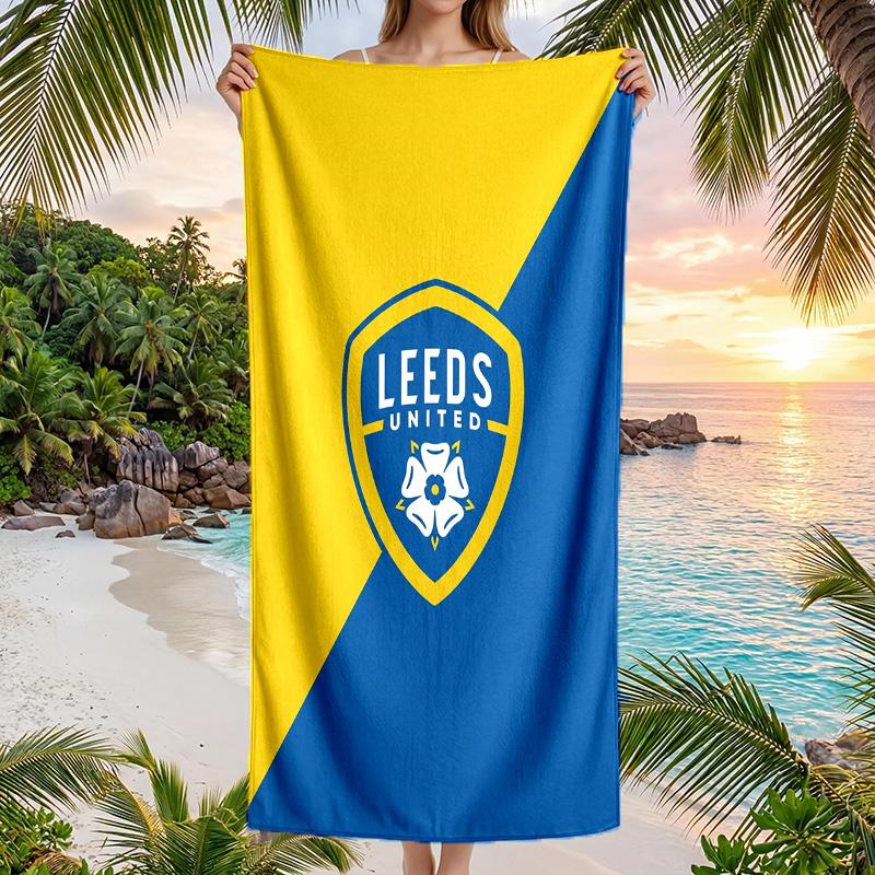 Asciugamano da Spiaggia Leeds United Football Morbido Microfibra Asciugamano Estivo Asciugatura Rapida Assorbente per Spiaggia Piscina Viaggio