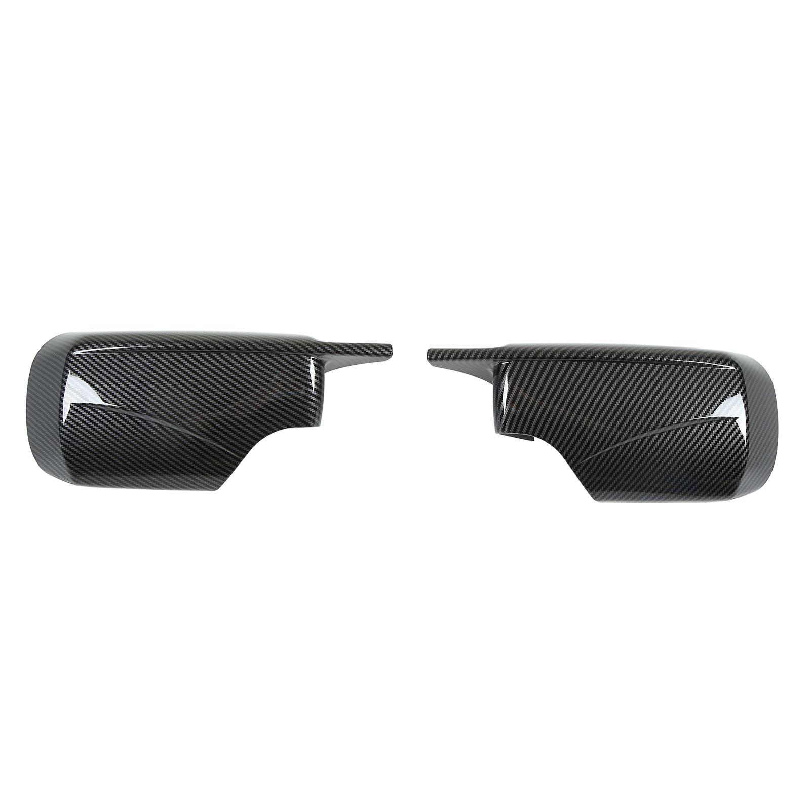 

Horn Style Left Right Side Door Rearview Mirror Covers Caps for 3 Series E46 Sedan 19982005 Carbon