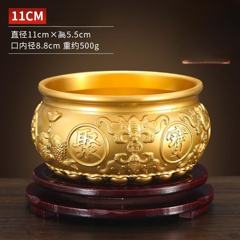 1PCS Metal Treasure Pot Decoration Chinese Style Living Room Office Deposit Can Desktop Decoration Crafts