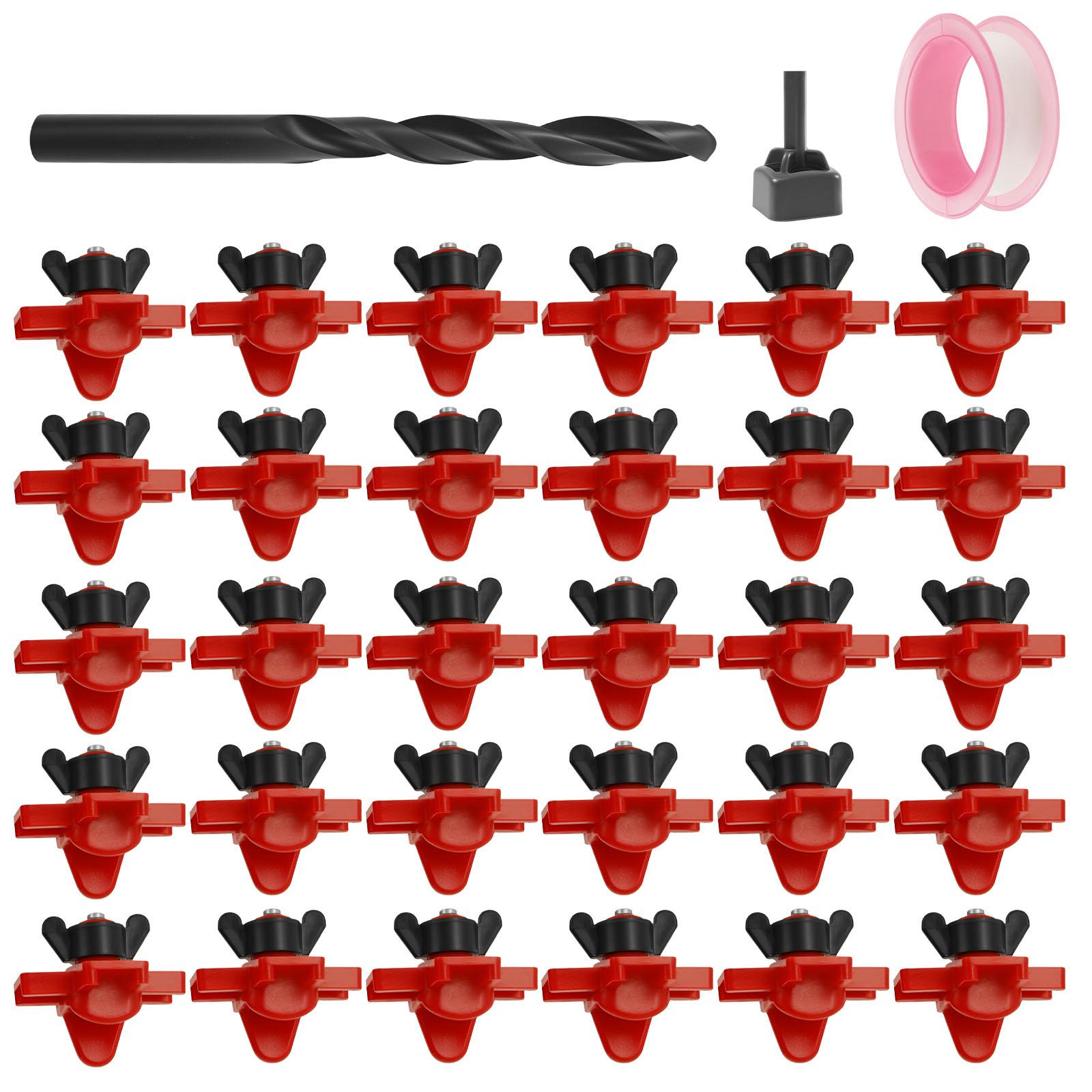 

30Pcs Chicken Waterer Nipple Drinkers Poultry Animal Automatic Waters Quail Pigeon Bird Outdoor Farming Tool