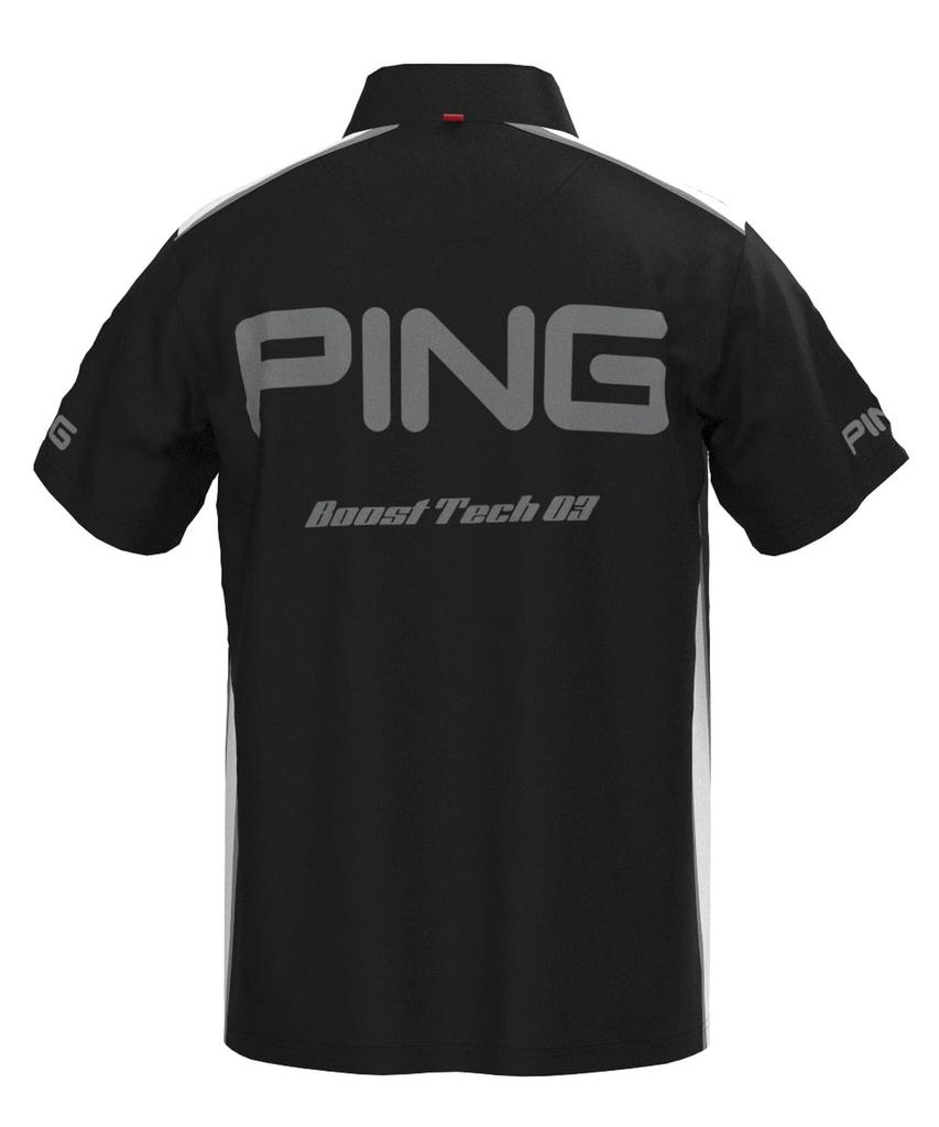 [Pin Apparel] Men's Short Sleeve High Neck Shirt [AddElm Series] (ADD.03 Technology)  Golf Innerwear  621-3268805 010Black S