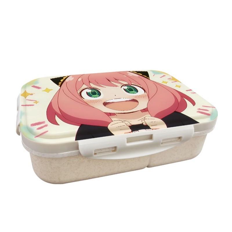 Anime Cartoon Spy X Family Printed Wheat Straw Lunch Box