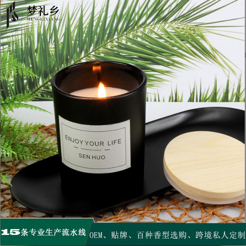 Aromatherapy Candle Handmade Soy Wax Glass Cup Fragrance Essential Oil Creative Souvenir