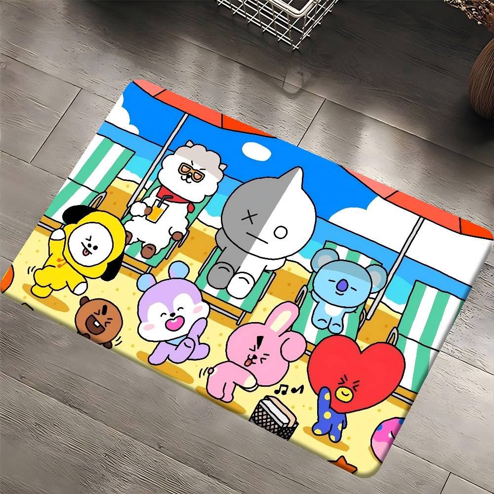 B-Bts21 Cartoon Kitchen Mat Kids Room Bedroom Decoration Balcony Anti-Slip Doormat Living Room Alfombra