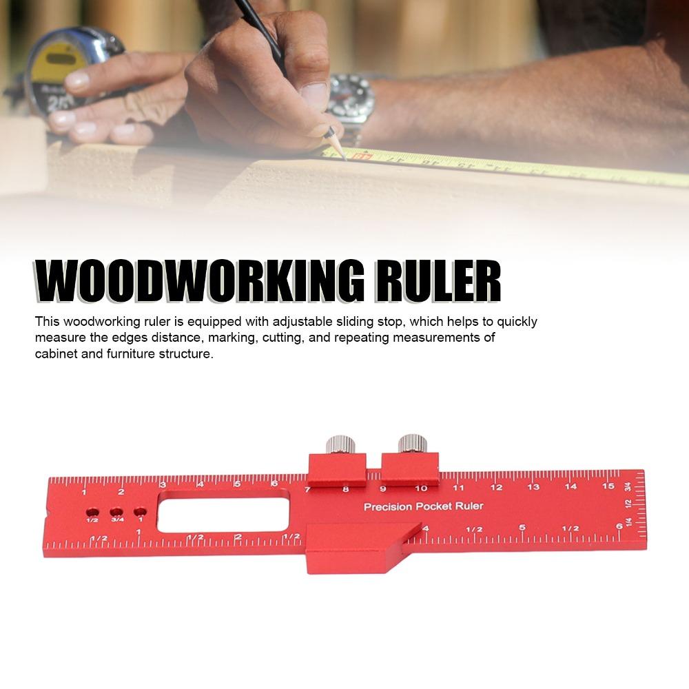 Clear Scales Woodworking Ruler 6 Inch T Type Scribing Ruler Precise Aluminum Alloy Ruler  Marking