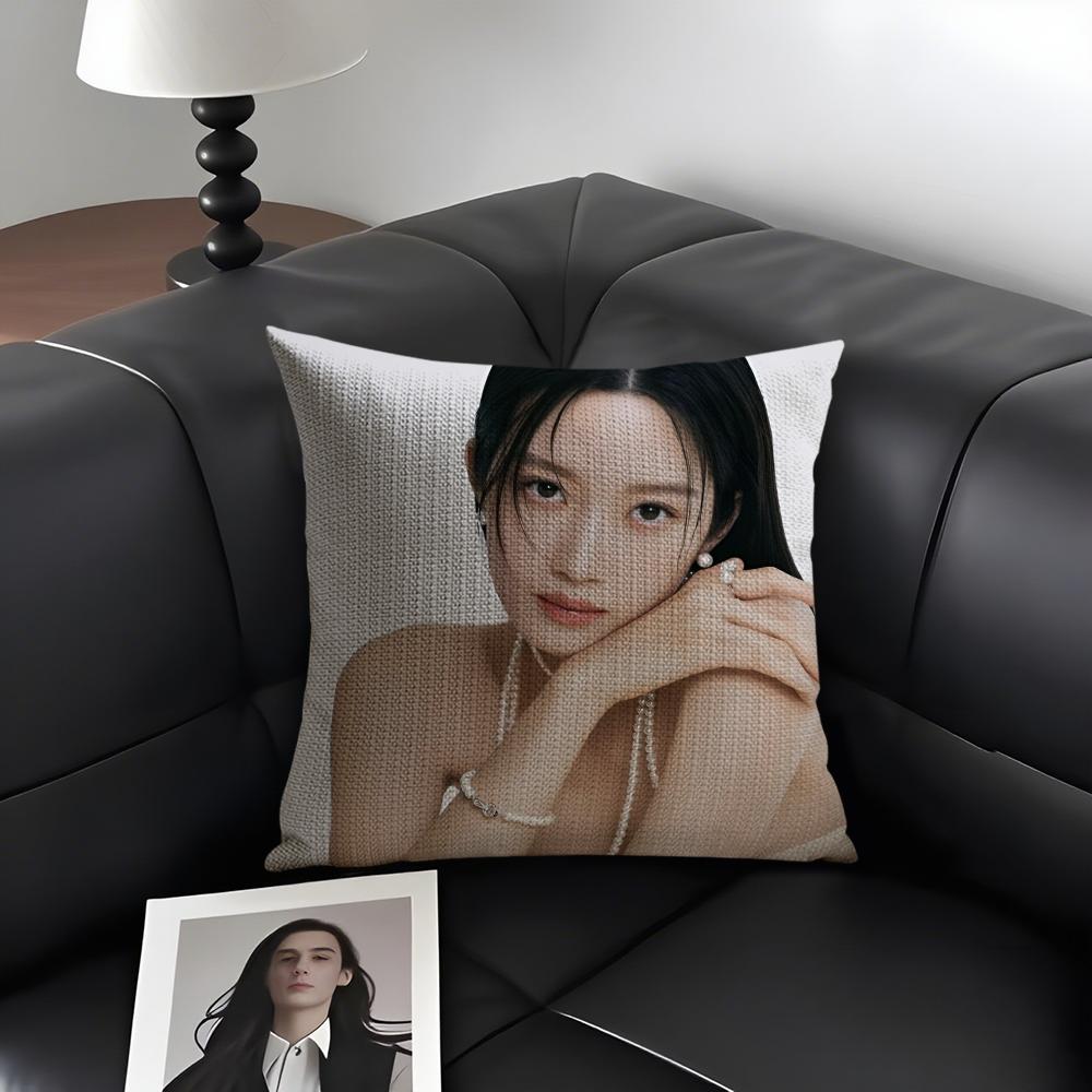 

1PC Kpop MMun Ka Young Cushion Cover Natural Linen Organic Fabric DoubleSided Printing Sofa Home Decor Gift Pillow Case 30X30cm