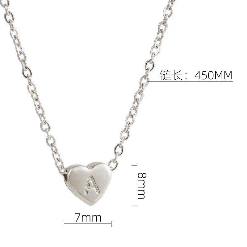 European and American Cold Wind Love Letter Necklace Female Ins Peach Heart English Letter Collarbone Chain 2026