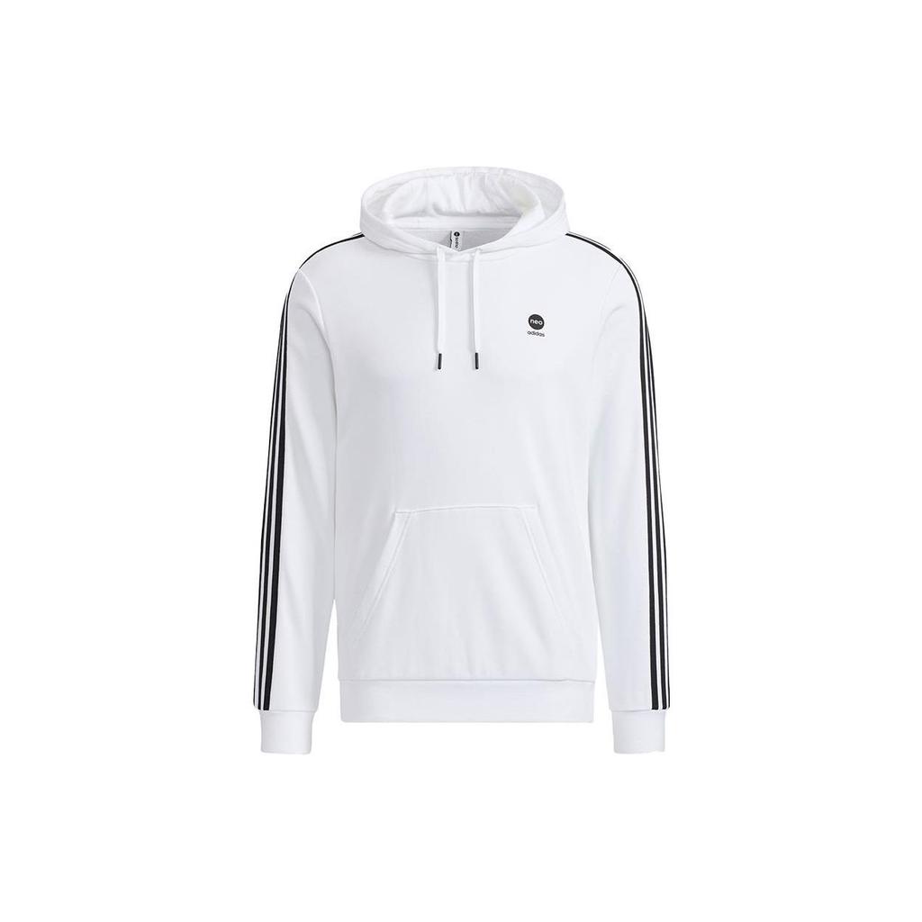 Adidas Neo Logo Color Block Striped Hooded Sports Academy Sweatshirt Men Sweatshirt White HD4672