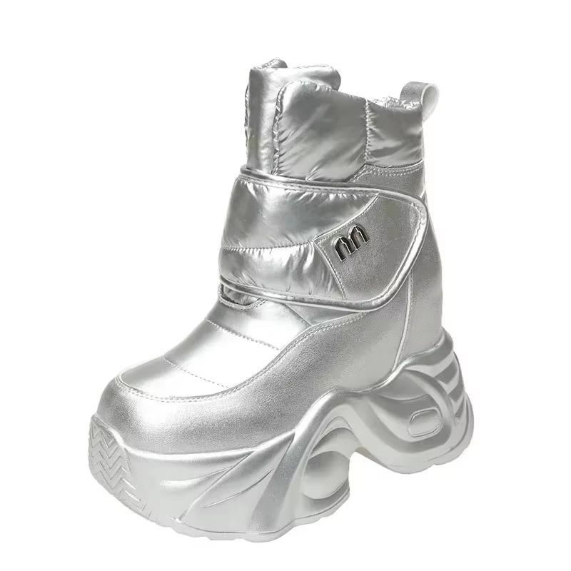 Fashion 13CM Winter Women's Down Snow Boots Keep Warm Chunky Short Boots 2025 Outdoor Plush Mid-calf Shoes Platform Anti-skid Sneakers