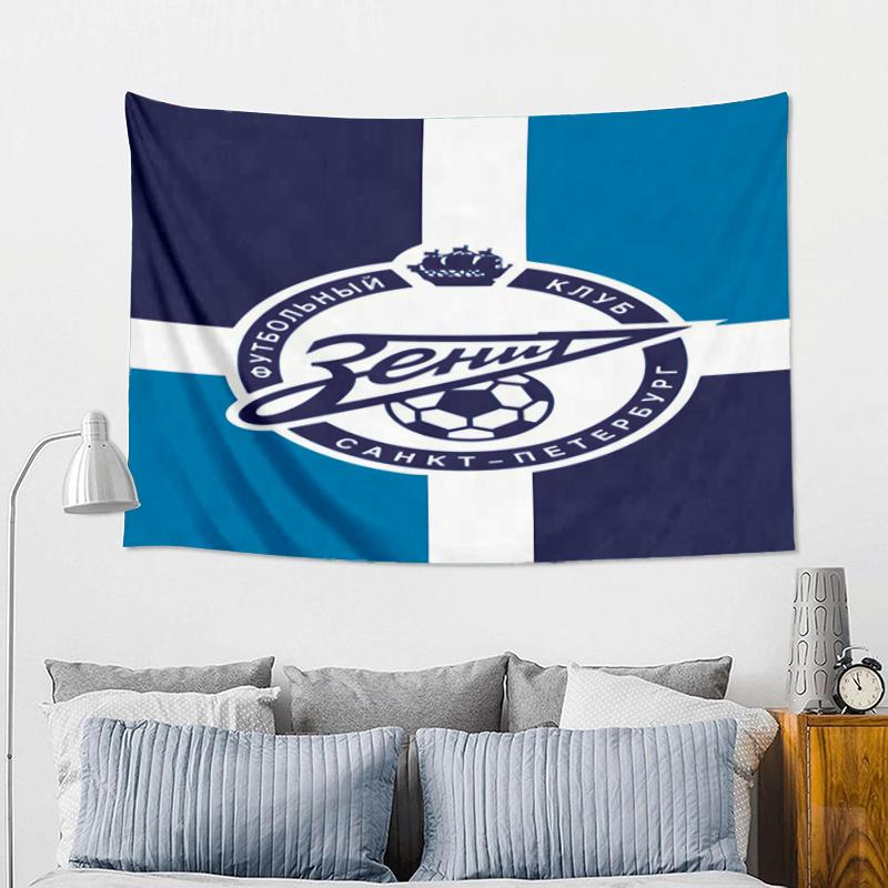 Football Club Emblem Printed Tapestry, Fabric Tapestry Wall Hanging Decoration for Bedroom, Living Room, Dorm Room Home Party Fan Gifts