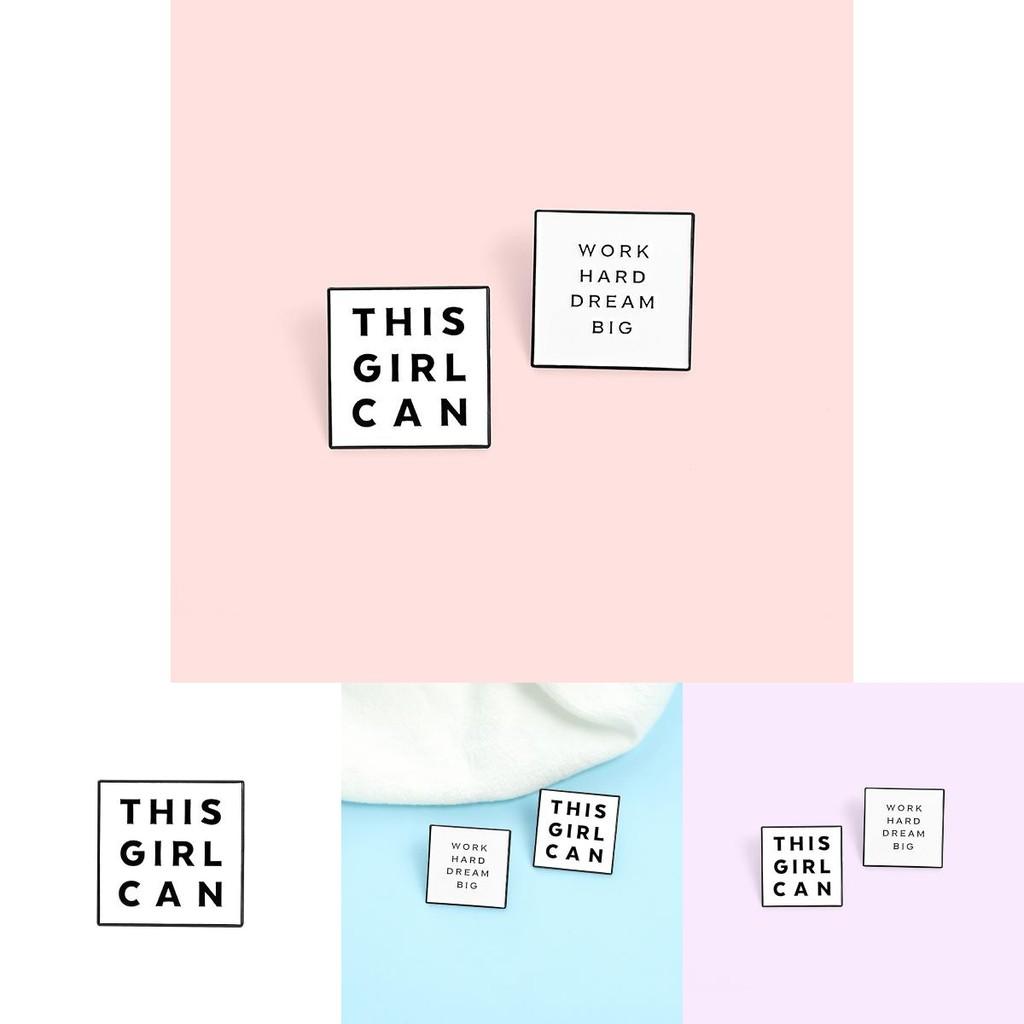 Trendy This Girl Can Enamel Brooch Pin Versatile Alloy Badge For Women And Men Fashion