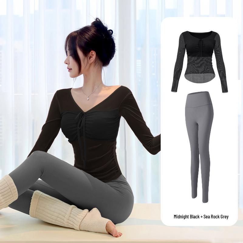 Elegant Women's Yoga Set: Outdoor-Pilates Ready, High-End Fitness Wear with Built-In Bra Pads