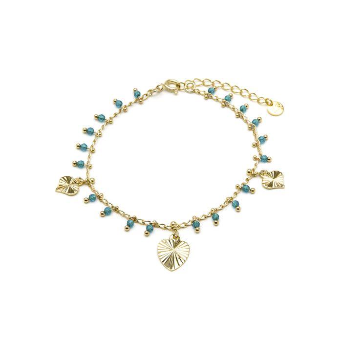 Bracelet - Luxenter - Dadrec - Argent 925 - Or Jaune 18k - Cristal Vert