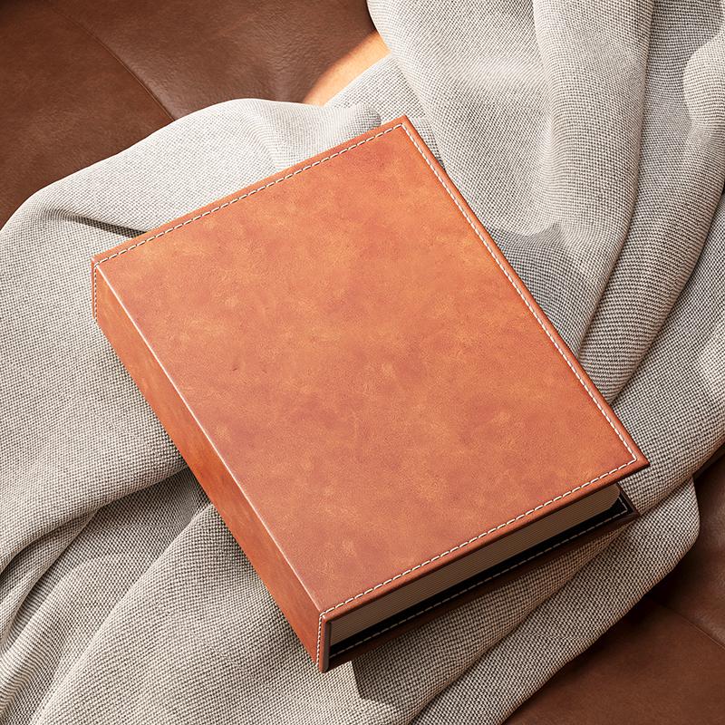 6-Inch Leather Slip-In Photo Album, Holds 5-Inch Photos, Commemorative Baby and Family Album, Large Capacity