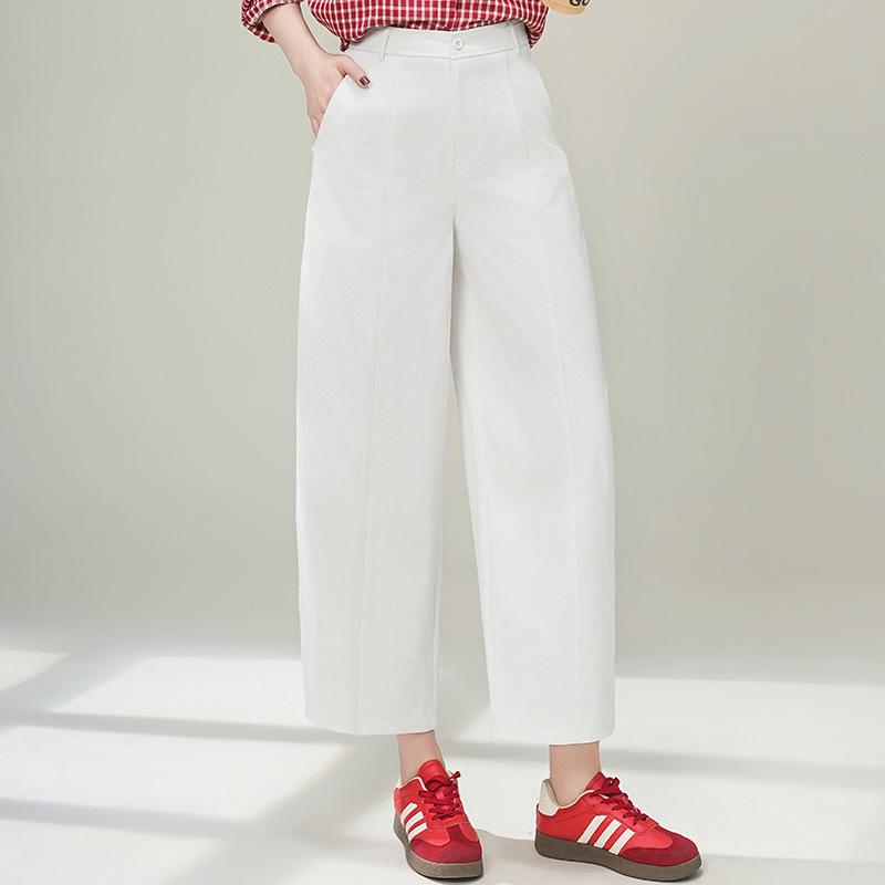 Sickle Spring/Summer 2026 Women's Fashion: Versatile Cropped Wide-Leg Pants - Trendy, Loose, Casual Style
