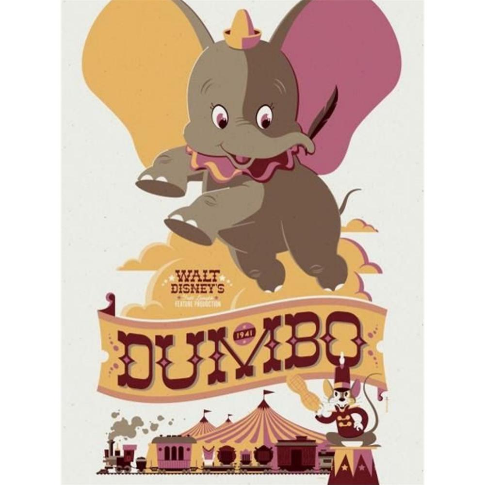 

Disney Diamond Painting Cartoon Dumbo Retro Style Art Poster Illustration Handmade DIY Cross Stitch 5D Full Diamond Mosaic Home Room Decoration Round 20x30cm